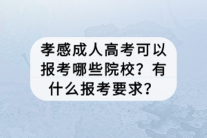 孝感成人高考可以報考哪些院校？有什么報考要求？
