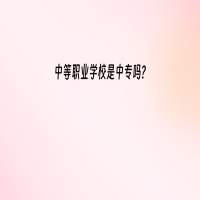 中等職業(yè)學(xué)校是中專嗎?