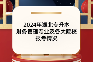 2024年湖北專升本財務管理專業(yè)及各大院校報考情況