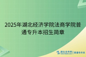 2025年湖北經(jīng)濟(jì)學(xué)院法商學(xué)院普通專升本招生簡(jiǎn)章