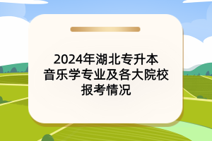 2024年湖北專升本音樂學(xué)專業(yè)及各大院校報(bào)考情況
