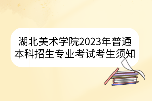 湖北美術(shù)學院2023年普通本科招生專業(yè)考試考生須知