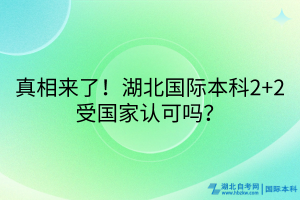 真相來了！湖北國際本科2+2受國家認(rèn)可嗎？