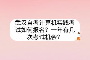 武漢自考計(jì)算機(jī)實(shí)踐考試如何報(bào)名？一年有幾次考試機(jī)會？