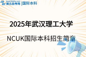 2025年武漢理工大學(xué)NCUK國際本科項目招生簡章