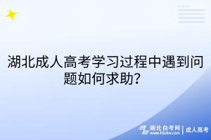 湖北成人高考學(xué)習(xí)過(guò)程中遇到問(wèn)題如何求助？