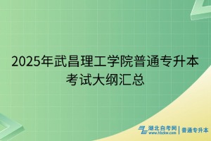 2025年武昌理工學(xué)院普通專(zhuān)升本考試大綱匯總