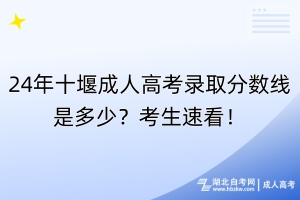 24年十堰成人高考錄取分?jǐn)?shù)線是多少？考生速看！
