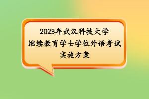 2023年武漢科技大學(xué)繼續(xù)教育學(xué)士學(xué)位外語考試實施方案