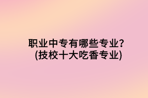 職業(yè)中專有哪些專業(yè)？(技校十大吃香專業(yè))