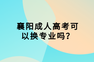 襄陽成人高考可以換專業(yè)嗎？