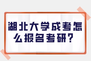 湖北大學成考怎么報名考研？