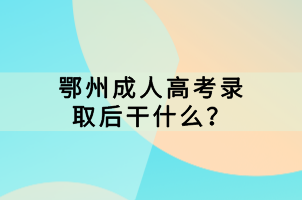 鄂州成人高考錄取后干什么? 鄂州成人高考錄取后干什么?