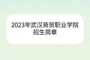 2023年武漢商貿(mào)職業(yè)學(xué)院招生簡(jiǎn)章 2023年武漢商貿(mào)職業(yè)學(xué)院招生簡(jiǎn)章