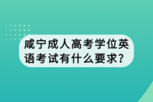 咸寧成人高考學(xué)位英語考試有什么要求？