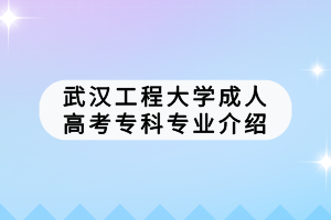 武漢工程大學(xué)成人高考專(zhuān)科專(zhuān)業(yè)介紹 武漢工程大學(xué)成人高考專(zhuān)科專(zhuān)業(yè)介紹