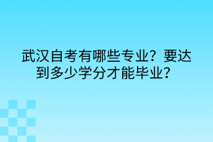武漢自考有哪些專業(yè)?要達(dá)到多少學(xué)分才能畢業(yè)? 武漢自考有哪些專業(yè)?要達(dá)到多少學(xué)分才能畢業(yè)?