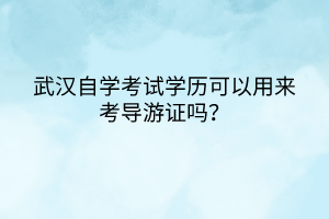 武漢自學(xué)考試學(xué)歷可以用來考導(dǎo)游證嗎? 武漢自學(xué)考試學(xué)歷可以用來考導(dǎo)游證嗎?