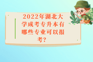 2022年湖北大學(xué)成考專升本有哪些專業(yè)可以報考?
