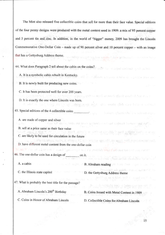 2010年成人高考專升本英語試題及答案