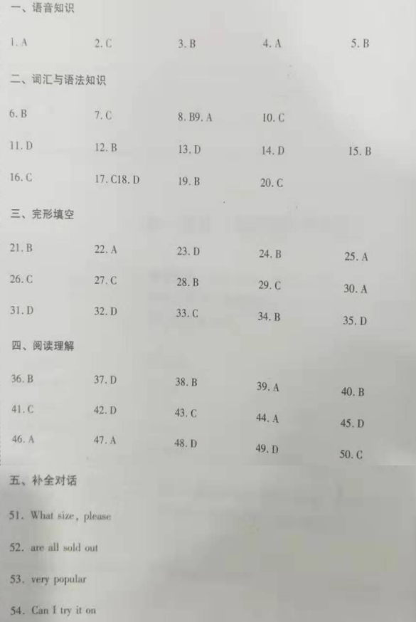 2018年成人高考高起點英語考試真題及答案