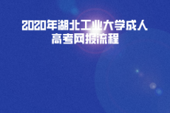 2020年湖北工業(yè)大學成人高考網報流程
