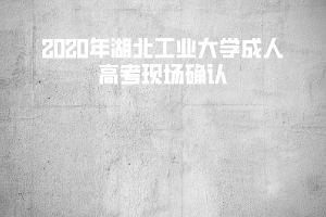 湖北工業(yè)大學成人高考網(wǎng)上現(xiàn)場確認時間