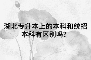 湖北專升本上的本科和統(tǒng)招本科有區(qū)別嗎？