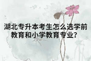 湖北專升本考生怎么選學前教育和小學教育專業(yè)？