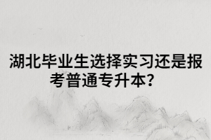 湖北畢業(yè)生選擇實(shí)習(xí)還是報考普通專升本？