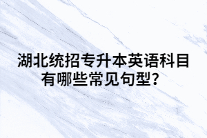 湖北統(tǒng)招專升本英語科目有哪些常見句型？