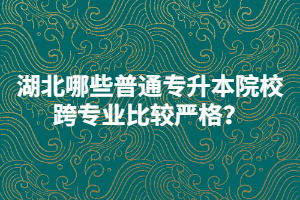 2021年湖北哪些普通專升本院校跨專業(yè)比較嚴(yán)格？