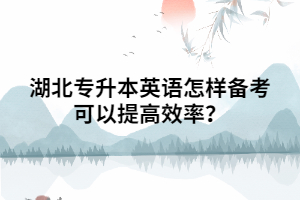 湖北專升本英語怎樣備考可以提高效率？