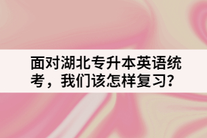 面對湖北專升本英語統(tǒng)考，我們該怎樣復習？