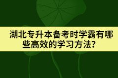 湖北專升本備考時學(xué)霸有哪些高效的學(xué)習(xí)方法？
