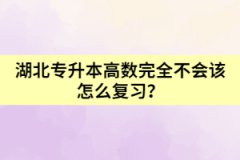 湖北專升本高數(shù)完全不會(huì)該怎么復(fù)習(xí)？