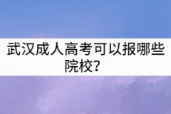 武漢成人高考可以報(bào)哪些院校？