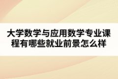 大學數學與應用數學專業(yè)課程有哪些就業(yè)前景怎么樣