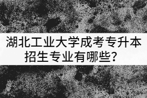 湖北工業(yè)大學(xué)成考專升本招生專業(yè)有哪些？該怎么選？
