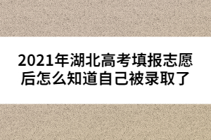 2021年湖北高考填報(bào)志愿后怎么知道自己被錄取了