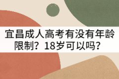 宜昌成人高考有沒有年齡限制？18歲可以嗎？