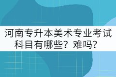 河南專升本美術專業(yè)考試科目有哪些?難嗎?