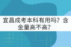 宜昌成考本科有用嗎？含金量高不高？