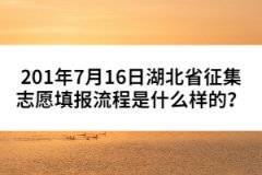 201年7月16日湖北省征集志愿填報(bào)流程是什么樣的？