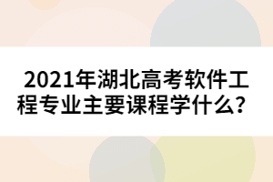 2021年湖北高考軟件工程專業(yè)主要課程學(xué)什么？