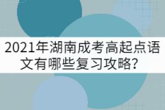 2021年湖南成考高起點(diǎn)語文有哪些復(fù)習(xí)攻略?