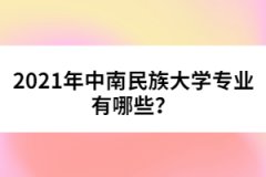 2021年中南民族大學專業(yè)有哪些？