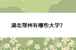 湖北鄂州有哪些大學(xué)?