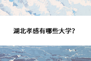 湖北孝感有哪些大學？