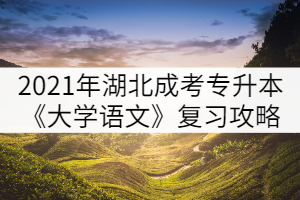 2021年湖北成人高考專升本《大學語文》復習攻略(五)